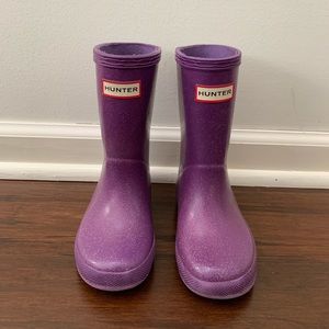 Hunter Kids Starcloud Glitter Rainboot Purple